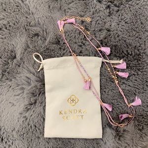 Kendra Scott beaded lavender and rose gold necklace. Lobster claw clasp.